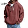 Easy Wear Versatile Outerwear Men Waffle Texture Sweatshirt, Loose Fit Long Sleeve Pullover Tops with Oversized Knit Sweatshirt for Front Pocket,