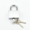 Shackle Armored Iron Padlock with Square Key Chrome Finish 50mm Dimension and Round Edge Body Anti-Theft Feature