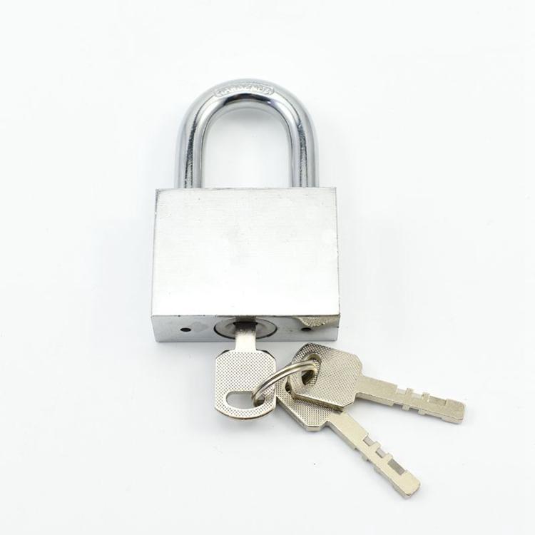 Beugel Hangslot met Pantserijzeren Padlock met Vierkante Sleutel Chroomafwerking 50mm Afmeting en Rondrand Behuizing Diefstalbeveiliging