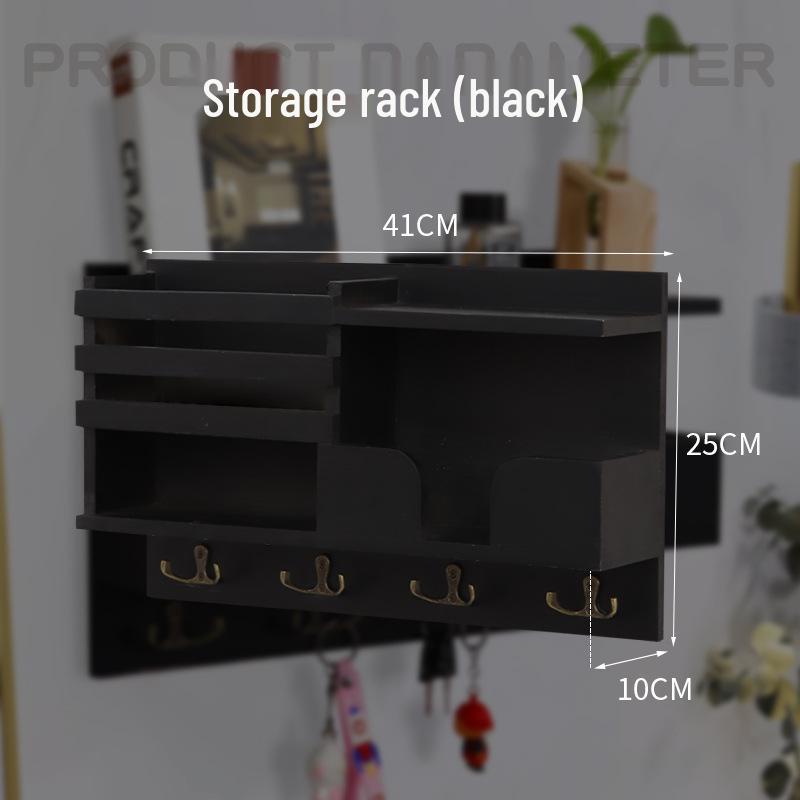 

Деревянная настенная полка и держатель для ключей: Настенный органайзер для прихожей чёрный
