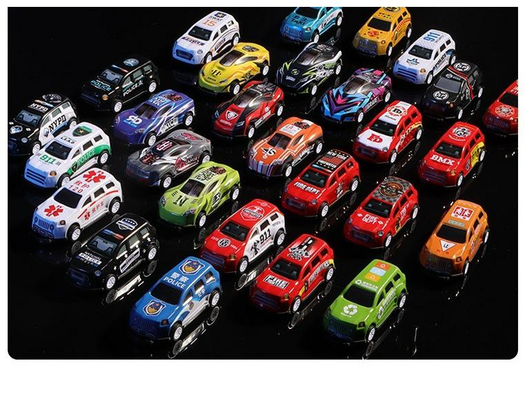 Children's Mini Alloy Pull-Back Toy Car Set In Gift Tin