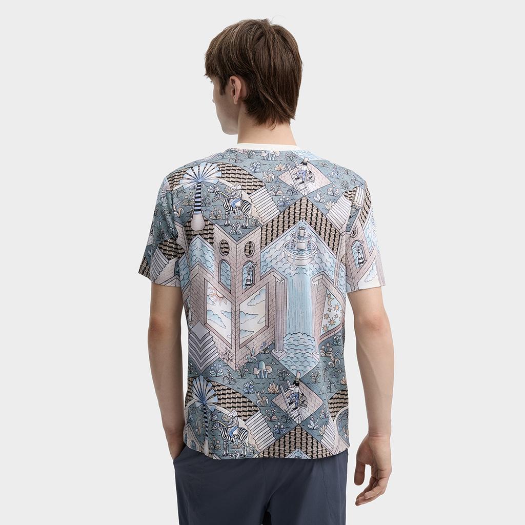 Fila Soft Printed Loose Casual T-Shirt Men Tops F11M438119FZA