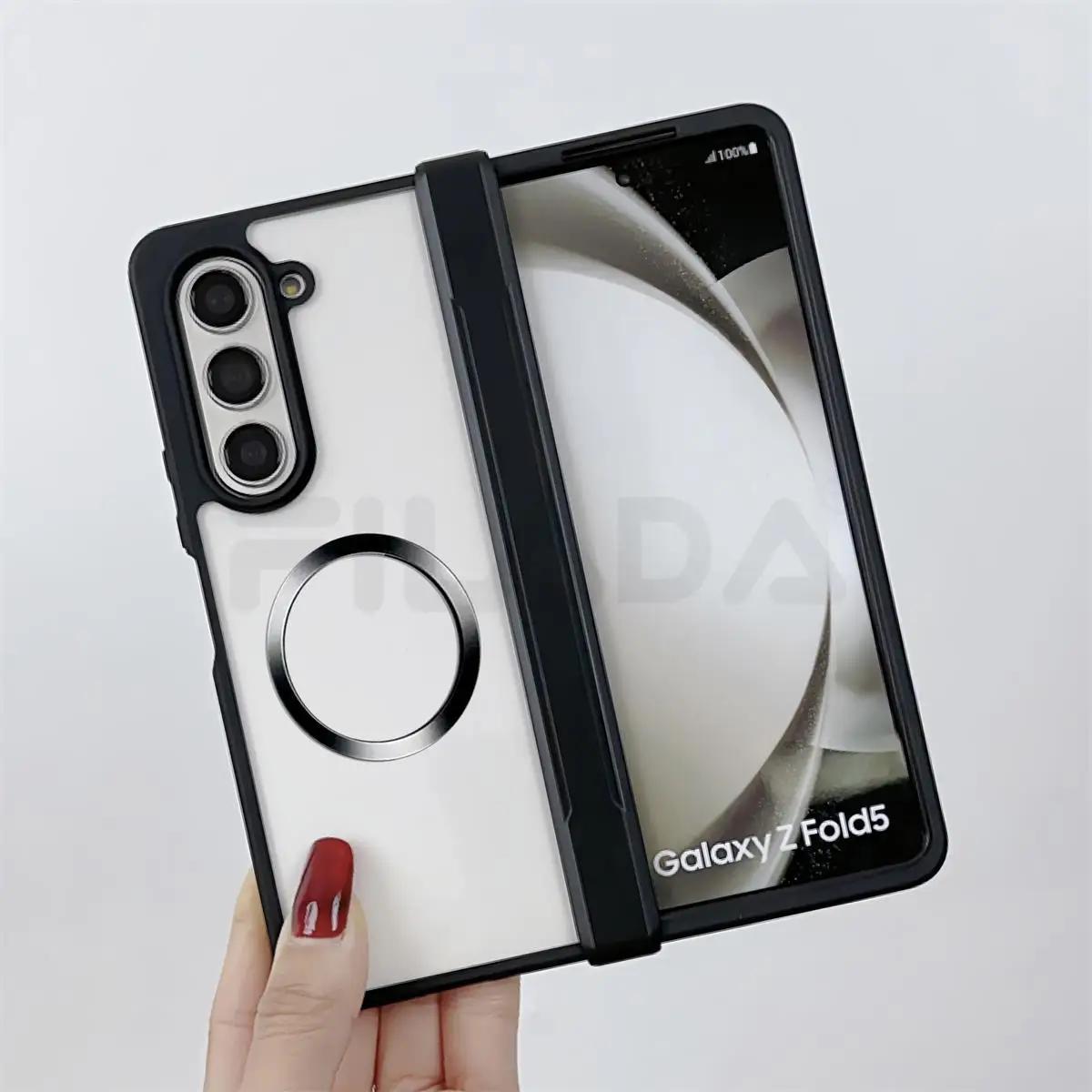 

Для Samsung Galaxy Z Fold 5 4 чехол приятный для кожи матовый мягкий силиконовый складной шарнир противоударная защита задняя крышка аксессуары