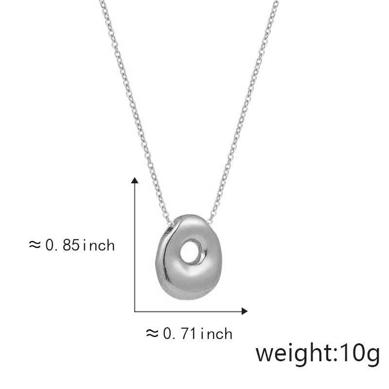 Cute Smooth Letter Necklace, Chubby Pendant, European and American Fashionable and Simple Collarbone Chain