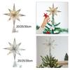 Mini Iron Star Topper Lighted Christmas Tree Ornament Holiday Decorations for Desktop Xmas Party Home Decor