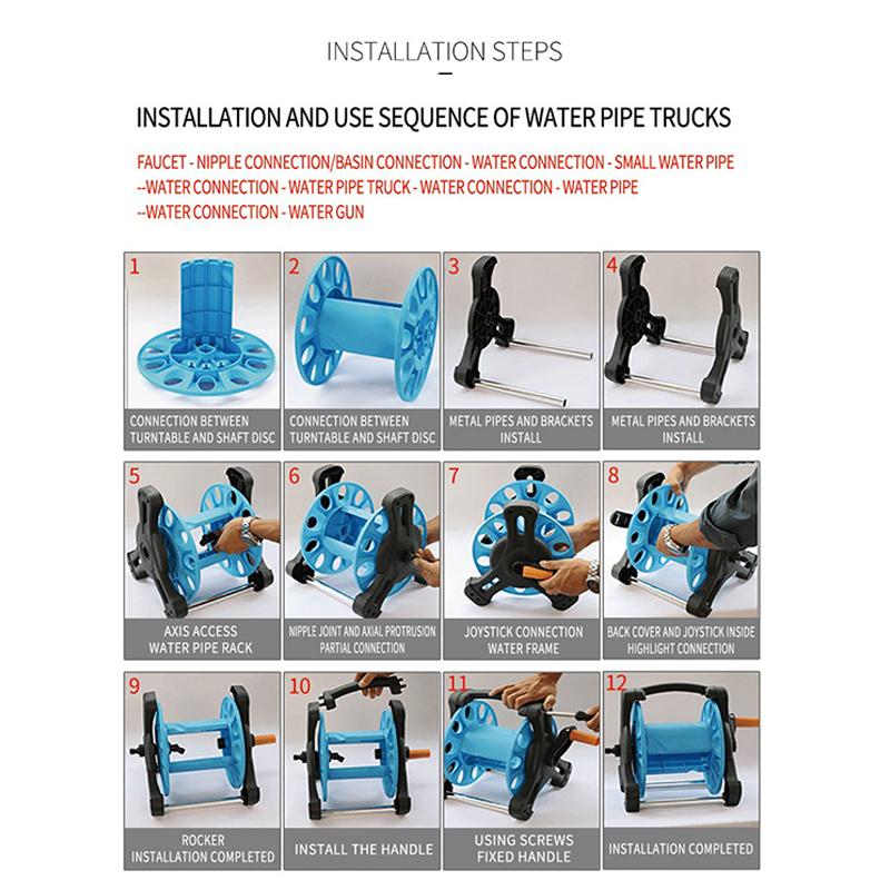 Diy Hose Reel Portable Water Pipe Storage Rack Single Arm Pipe Coiler Garden Hose Reel Abs Water Hose Holder Outside Lawn Yard