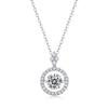 Sterling Moissanite Pendant Necklace Women With Chain Geometric Design Adjustable Length