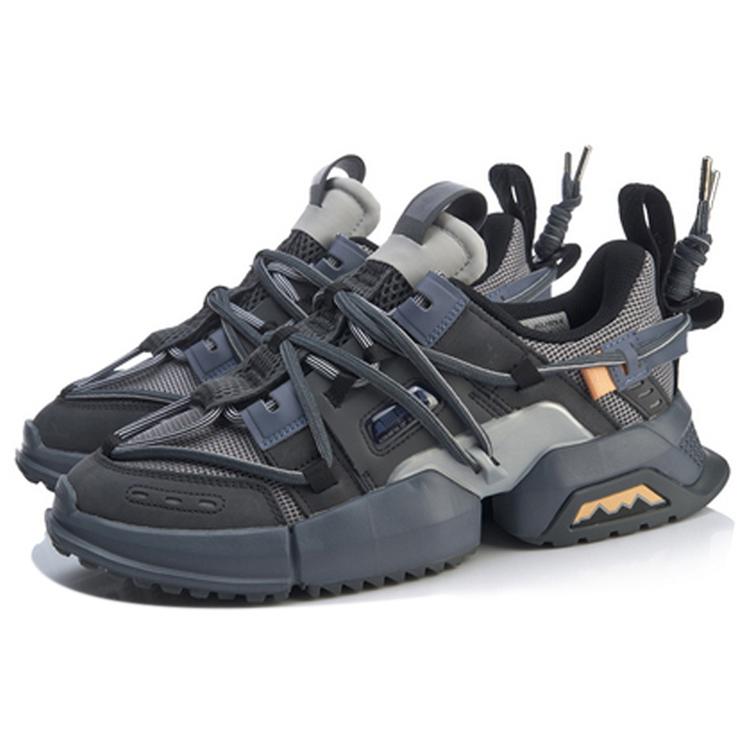 Li Ning Pan Gu Trek Abrasion Resistant Breathable Low Top Sports Casual Shoes Men's Snow Gray AGLP075-6