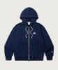 Champion Heritage Logo Loose Fit Zip-Up Hoodie Navy