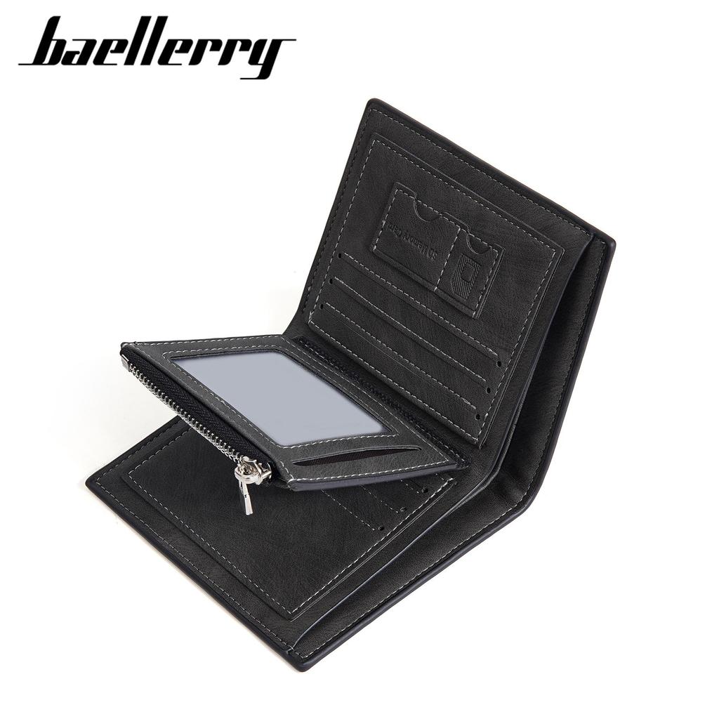 Trendy Men's Color Stripe Wallet with Logo, Card Holder, Zipper Pocket