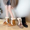 2025 autumn and winter snow boots women's fleece thickened thick sole to increase the height of the fur integrated Northeast cotton shoes fluffy warm