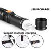New! Led Mini Flashlight 3 Modes Portable Telescopic Zoomable Usb Rechargeable Aluminum Alloy Torch With