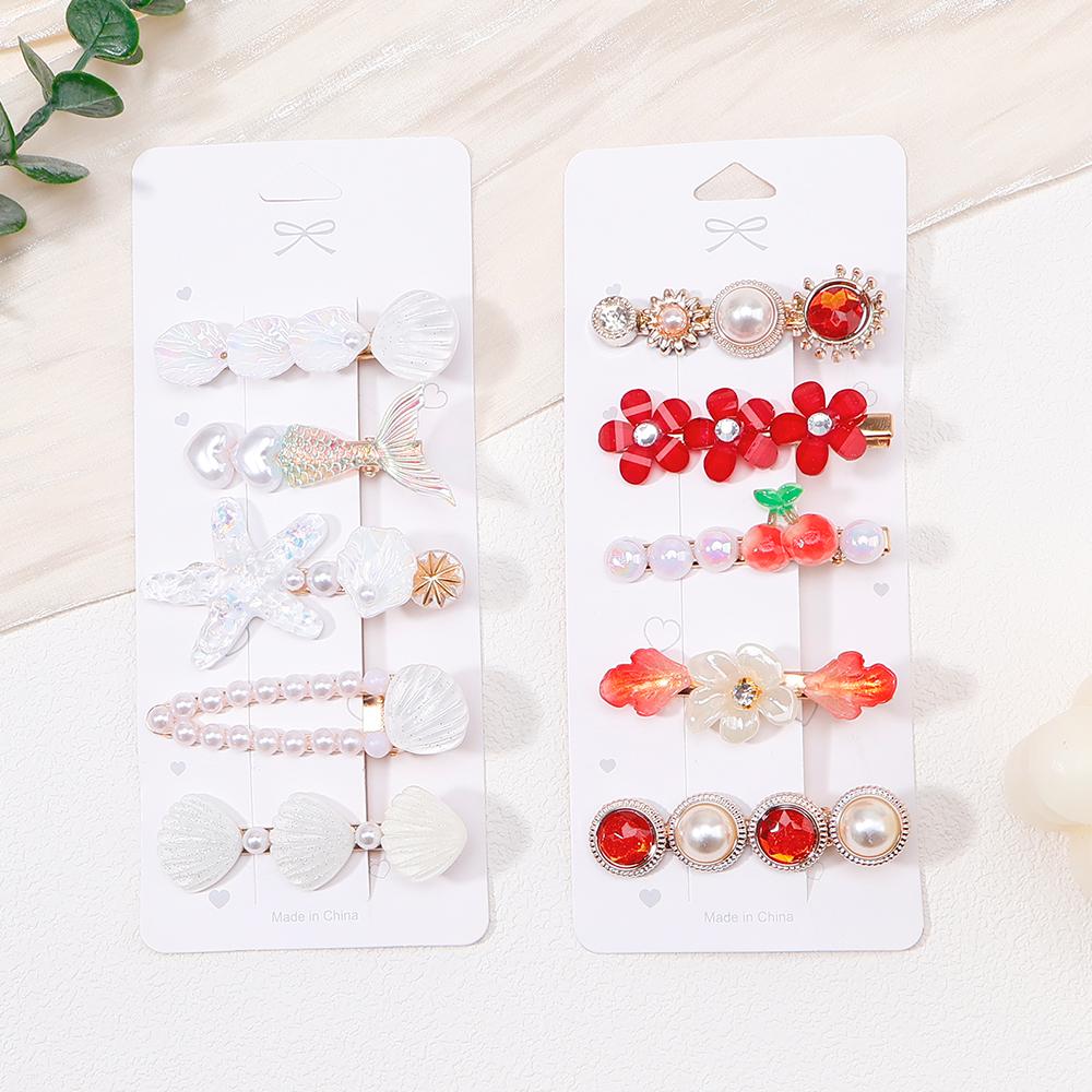 5-Piece Set New Women's Fashionable Hair Clip Accessories Simple Matching Hair Card Girls' Side Clip Gifts Headwear