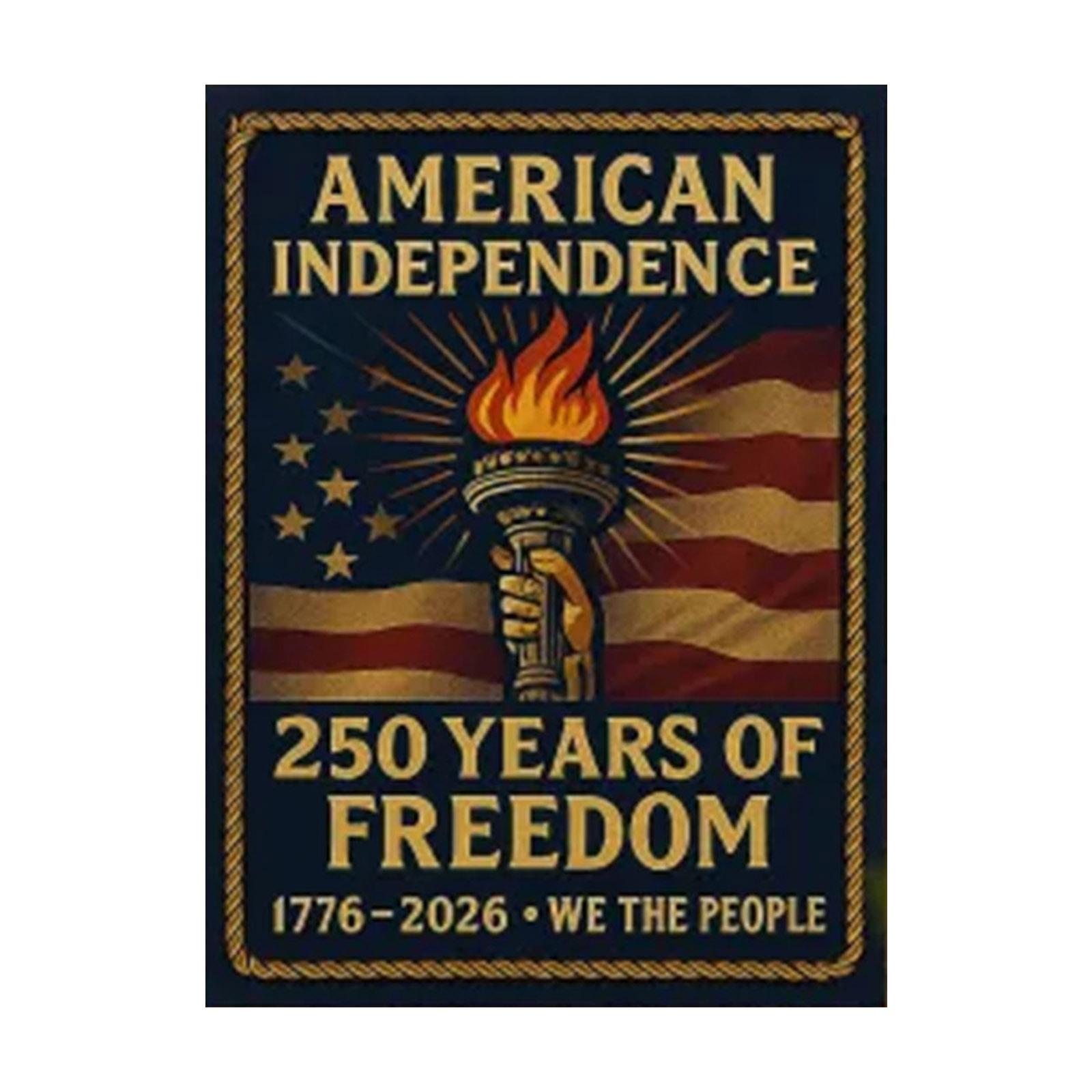 Independence Garden Flag – 250 Years Of Freedom Torch Blazing With Freedom’S Fire Flag Pile Bracket Fast Shipping (as the picture,One Size)