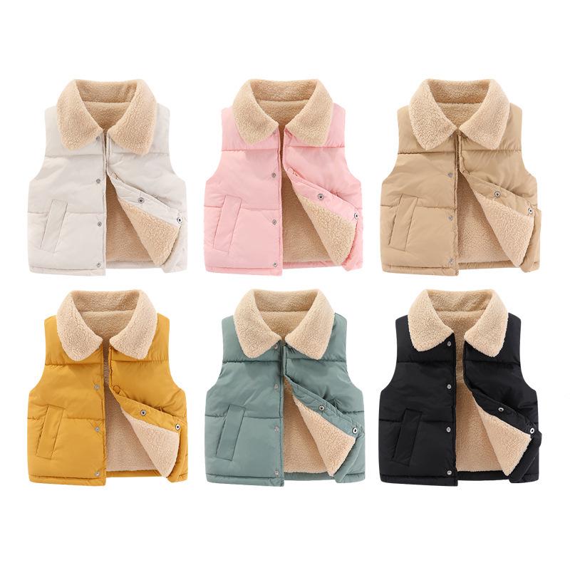 2026 Unisex Baby Cotton Vest with Lambswool - Velvet Thickened Outerwear
