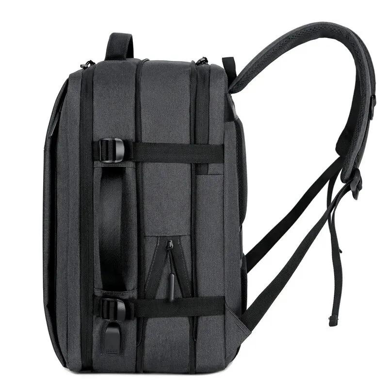 Klassischer Reiserucksack für Herren, Business-Rucksack, Schule, erweiterbare USB-Tasche, große Kapazität, Laptop, wasserdicht, modischer Rucksack