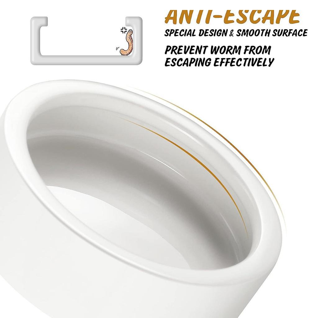 3 sizes Ceramic Aquarium Pet Reptile Feeder Bowl Basin Food Water Pot Reptile Turtle Tortoise Scorpion Lizard Crabs Supplies