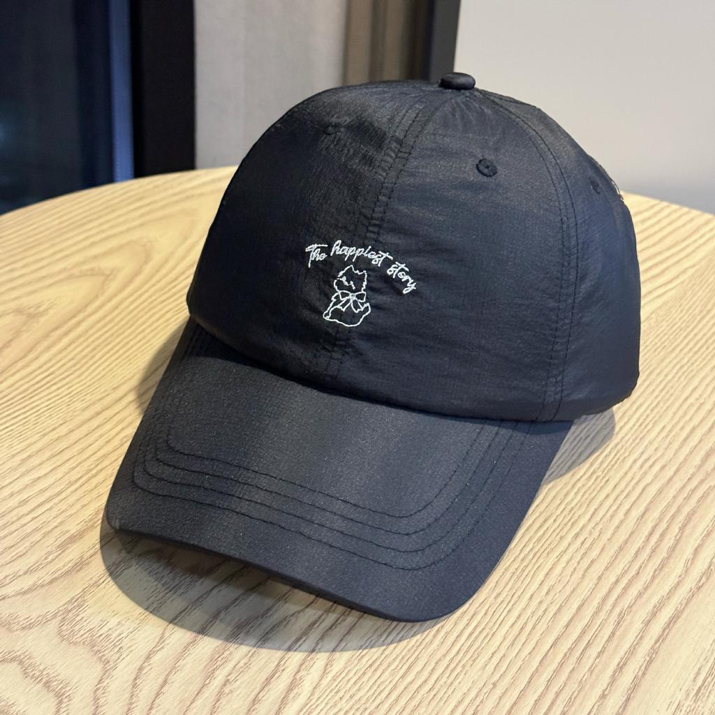 2026New letter kitten embroidered baseball cap for men and women, spring and summer thin breathable quick-dry curved brim sun protection cap