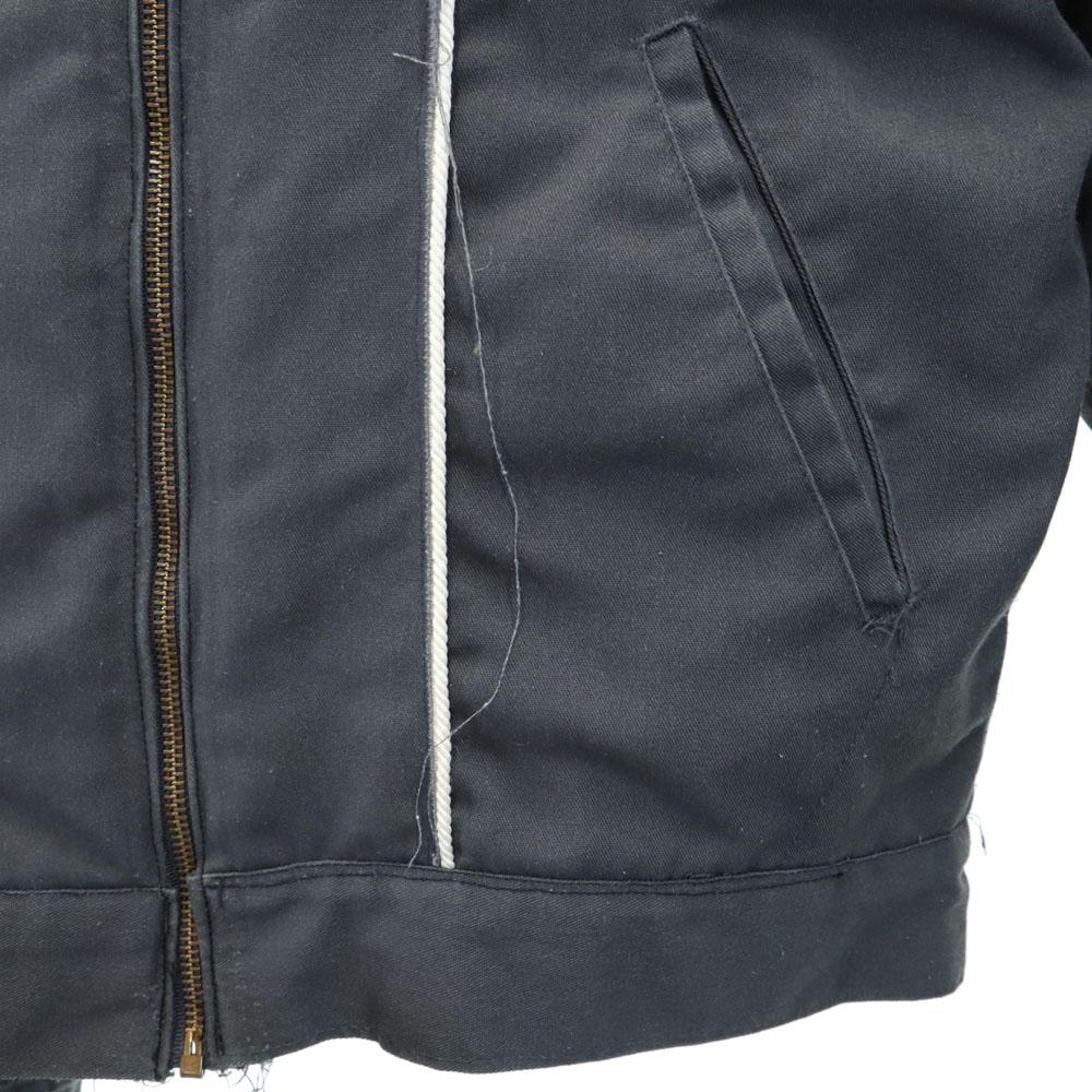 OLD 80s 90s Zip jacket gray Quilted back Men's Used