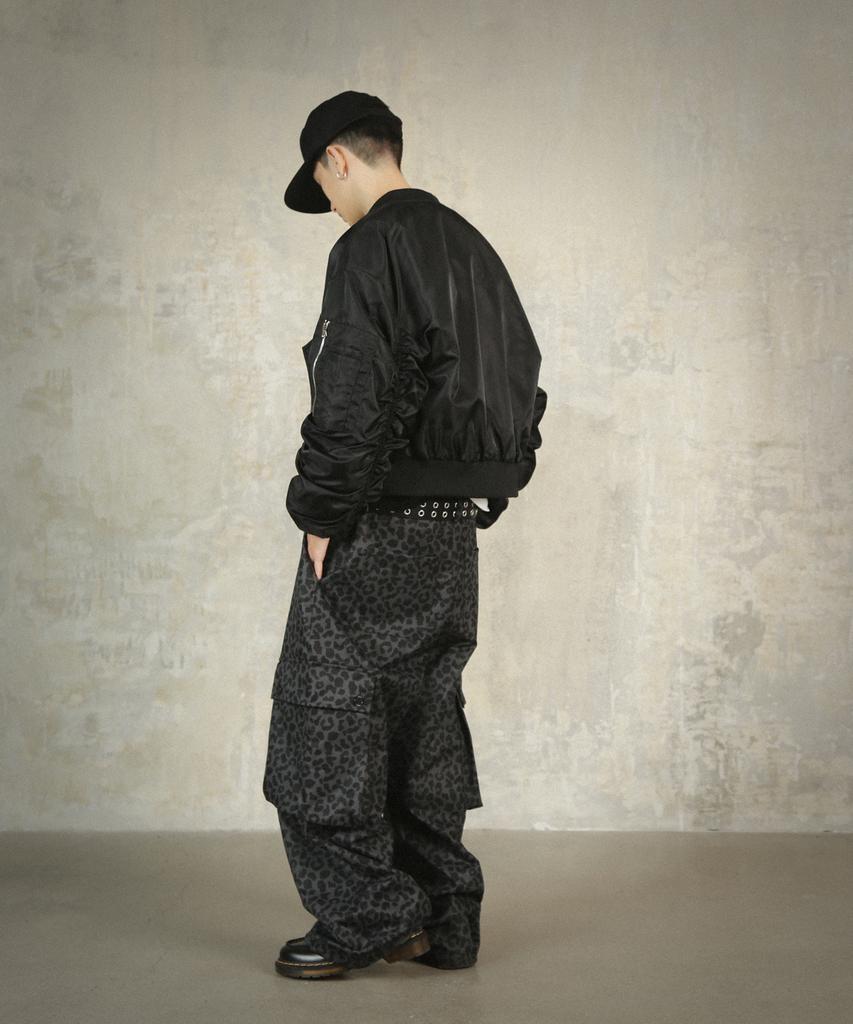 ROCKPSYCHO Leopard Cargo Pants Dark Navy
