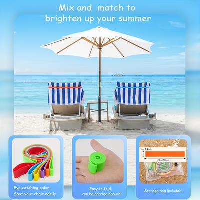 3 Stück Strand Pool Stuhl Handtuchklammern, Nylonbänder für Handtuchtasche Etikett Getränkehalter, Winddichtes Kreuzfahrt-Essential für Damen