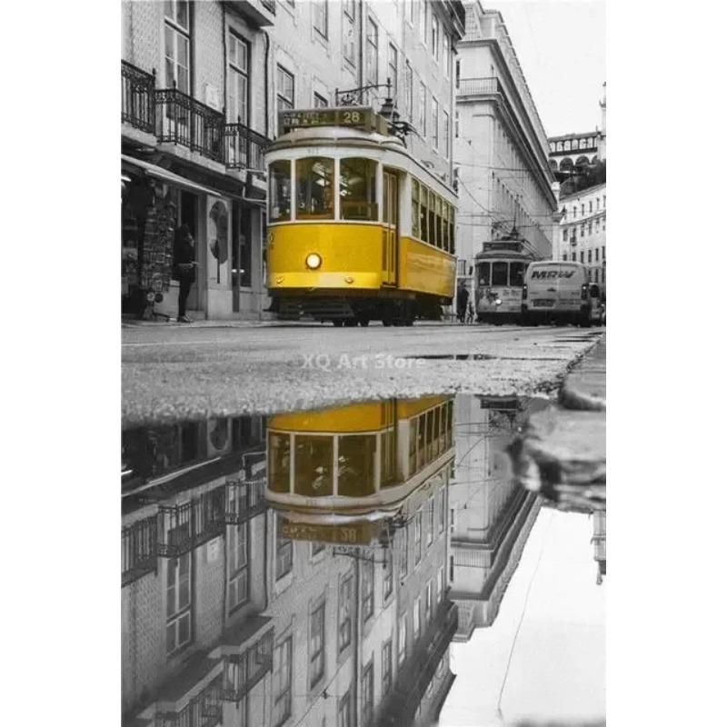 Nordic City Scenery Canvas Painting Yellow Wall Art Poster For Living Room Photograph European Landscape Picture Home Decor