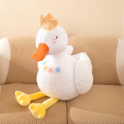 Super Cute Pearl Swan Plush Toys for Girlfriends, Chinese Valentine's Day Gift, Crown, White Goose Home Pillow, Wedding Ornaments