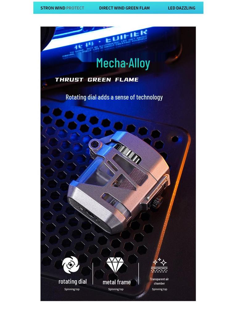 Oupao 921 Windproof Transparent Luminous Mecha Lighter