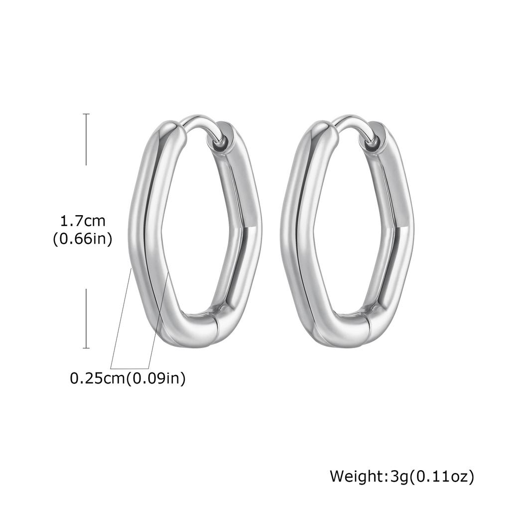 Minimalist Stainless Steel Hoop Earrings For Women, Geometric Oval Heart Gold Plated Huggies Earrings, Chic Jewelry Gift