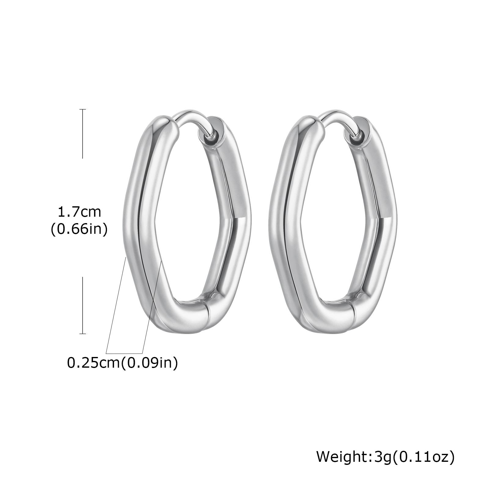 

Minimalist Stainless Steel Hoop Earrings For Women, Geometric Oval Heart Gold Plated Huggies Earrings, Chic Jewelry Gift