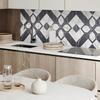 Ready-to-install Vinyl Tiles with Decorative Print, Geometric Marble Pattern, 4x50x50 Cm