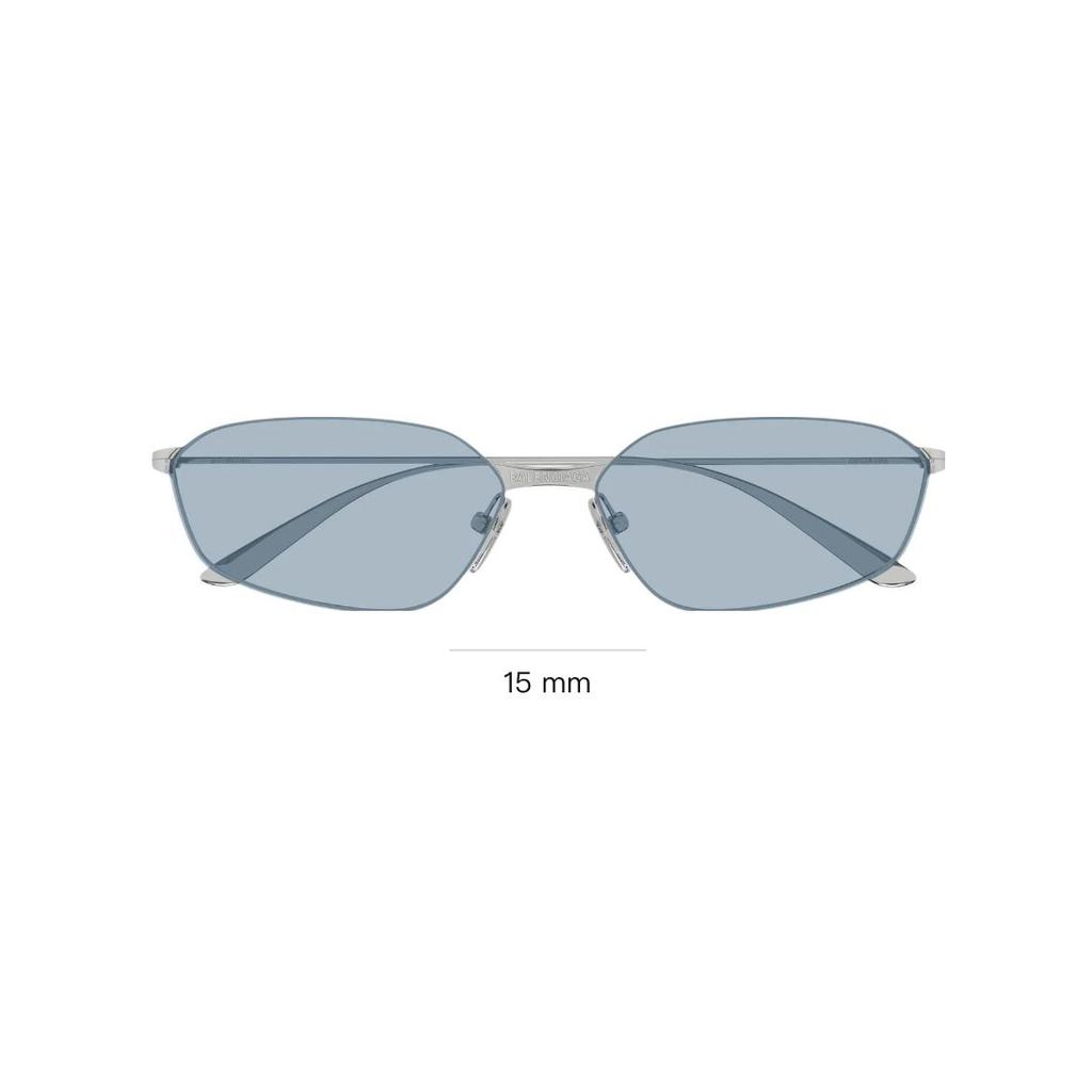 Balenciaga Everyday Minimalist Lightweight Design Metal Rectangular Sunglasses Unisex Sunglasses Ruthenium BB0412S-005