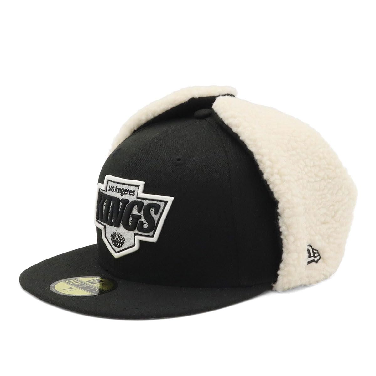 

New Era 59FIFTY Команда з собачими вушками Боа LAK Розмір 7 5950 DOGEAR LOSKIN BLK Кепка, Фліс, Чорний, 5/8,