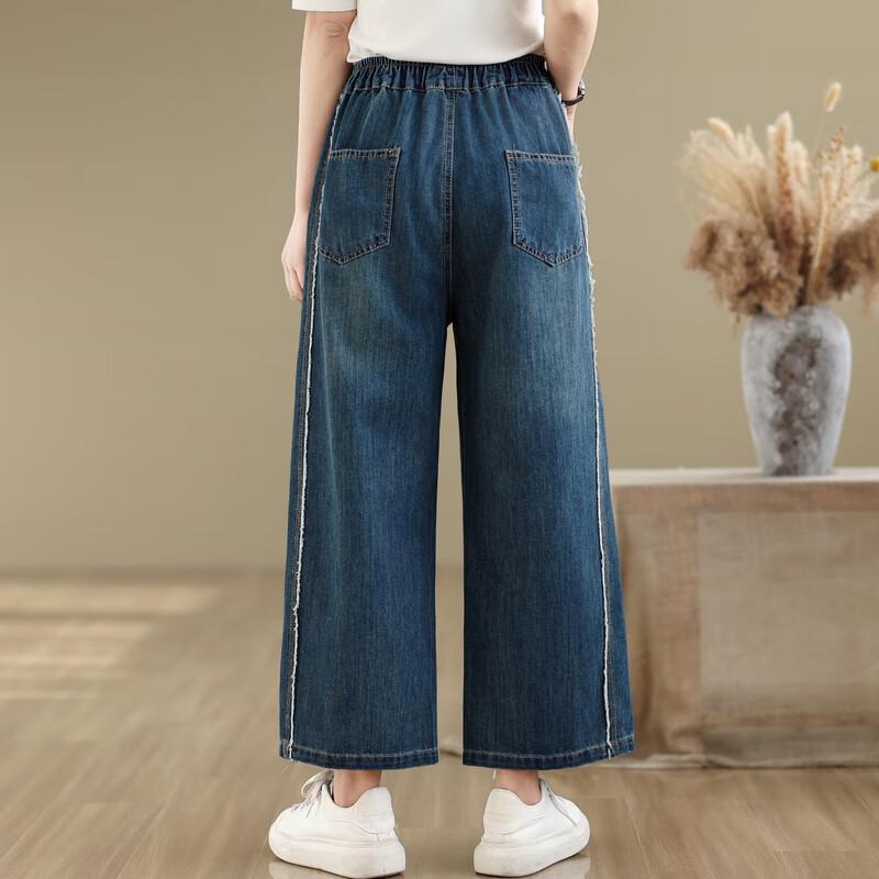 Women's Wide-Leg High-Waist Cropped Jeans