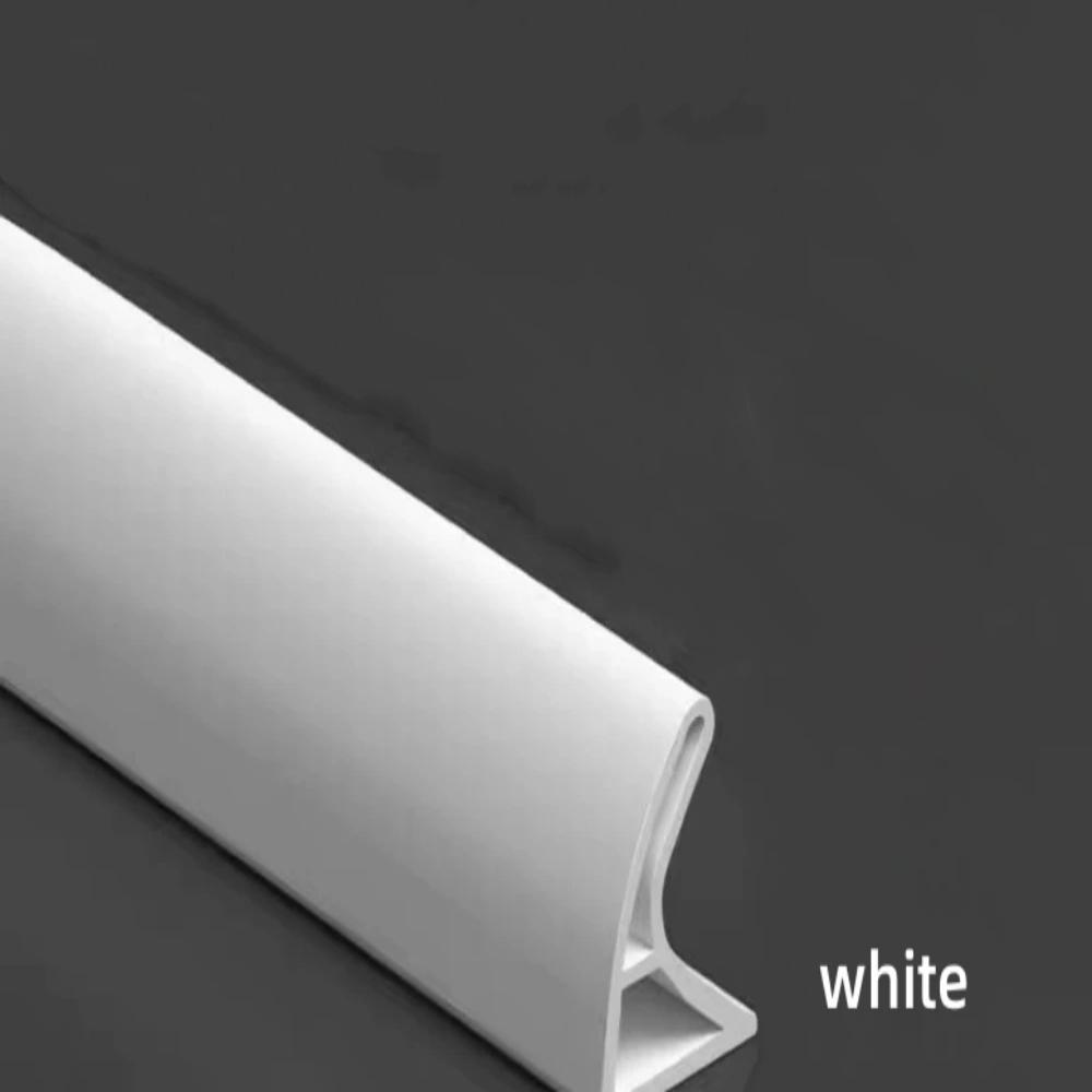 New Upgraded Version Bathroom Silicone Shower Barrier Water Stopper Bendable Anti Splash Dry Wet Separation Shower Accessories 1M белый