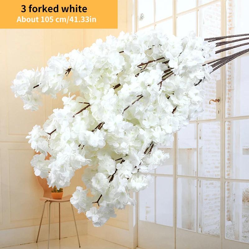 Künstliche Kirschblüte Rosa Weiß Kirschbaum Seidenblume Frühling Kirsche DIY Bonsai Bogen Hochzeitsrequisiten Heimdekoration