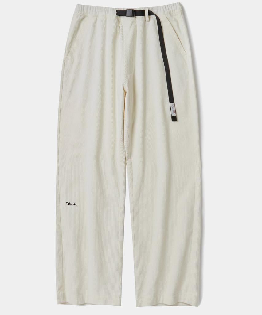 COLUMBIA UNIVERSITY Sl-Label Belted All-Round Corduroy Pants Cream