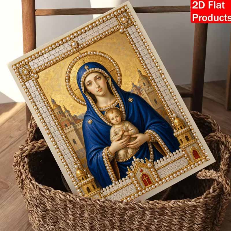 DIY 3D Pearl Diamond Painting Art Set Religious Mother Mary Jesus Home Decor Art Set Wall Art