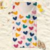 Colorful heart-shaped white pattern sunscreen and windproof suitable for beach pool camping travel beach blanket
