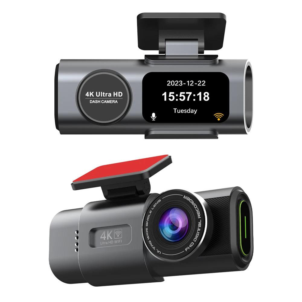 4K+1080P Front and Rear Driving Recorder Super Night Vision HD Dash Cam with Screen for Cars 2.4G WiFi Dash Camera Loop Recording Car Recorder