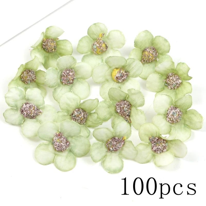 Green Rose Artificial Flowers Heads Silk Fake Flower for Home Room Decor Marriage Wedding Decora DIY Craft Wreath Gift Accessory