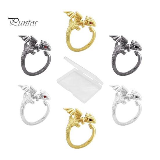 Dragon Crochet Tension Rings Adjustable Crocheting Rings with Metal Spiral Stitch Markers Dragon Yarn Holder Ring with Storage Box for Knitting