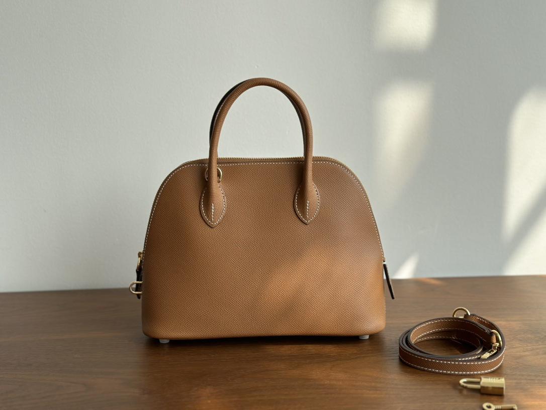 

27 Retro High-Quality Handbag Single Leather Strap Bag Large Capacity Versatile All-Match Womens Bag 27cm коричневый