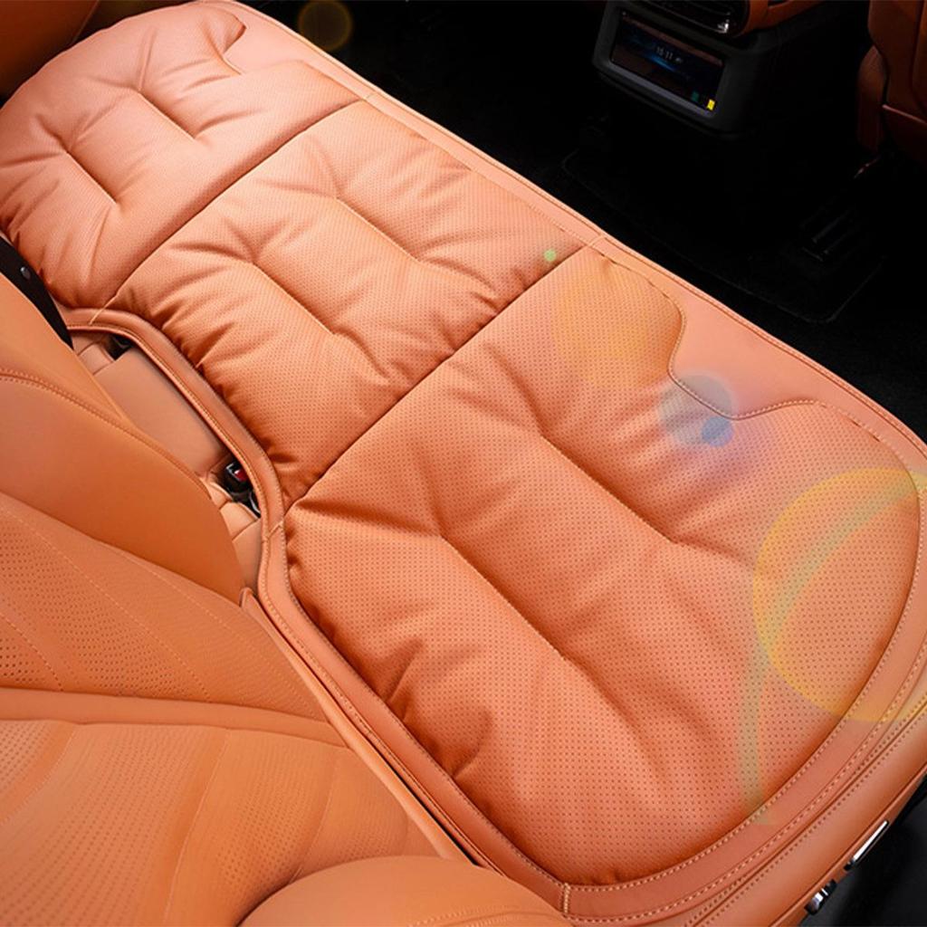 Universal Nappa Leather Car Seat Cushion for Mercedes-Benz/BMW - All Seasons, Single Piece Cover