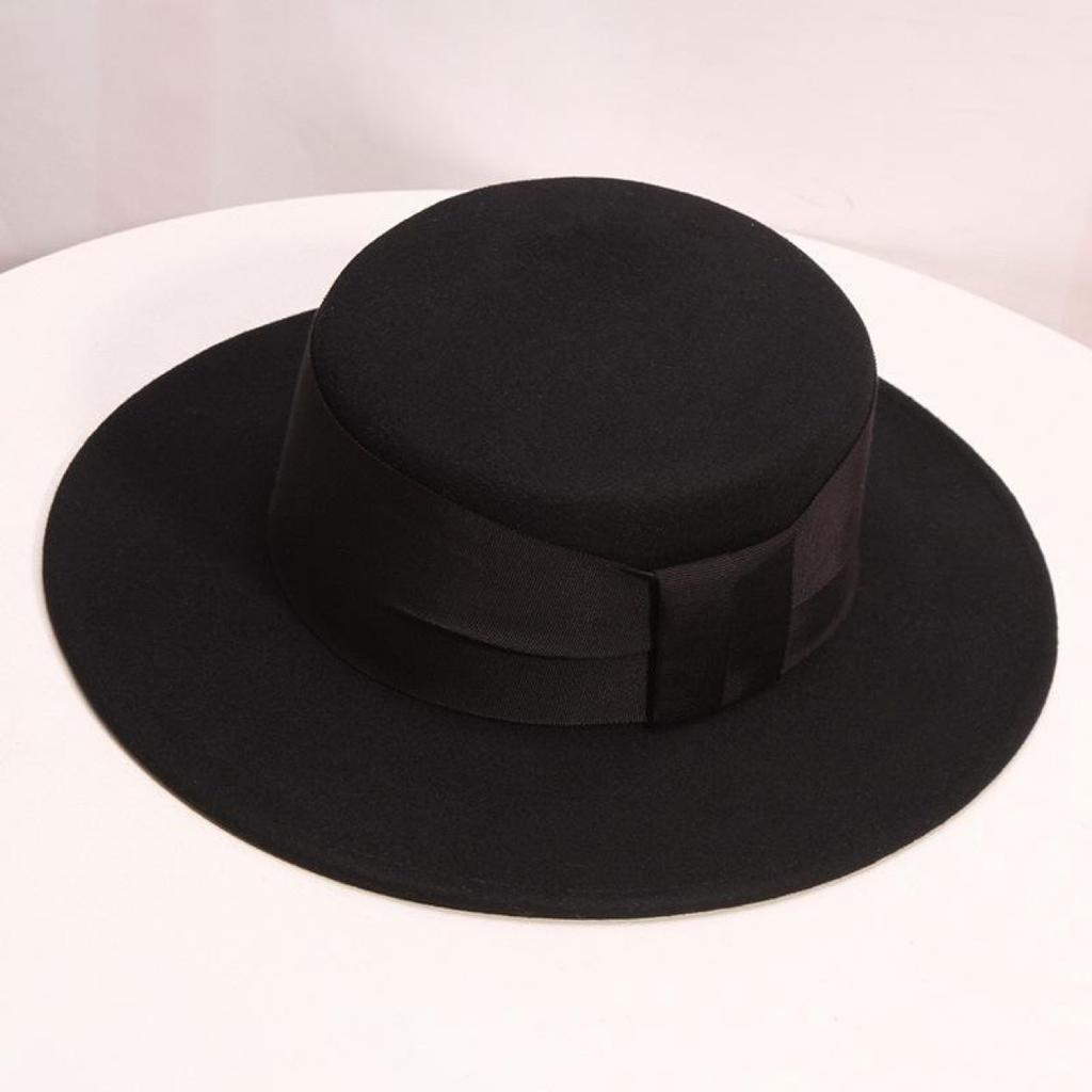 Hat Female Winter White Woolen Hat Jazz Hat INS Internet Celebrity British Style Versatile Fashion Classic Top Hat