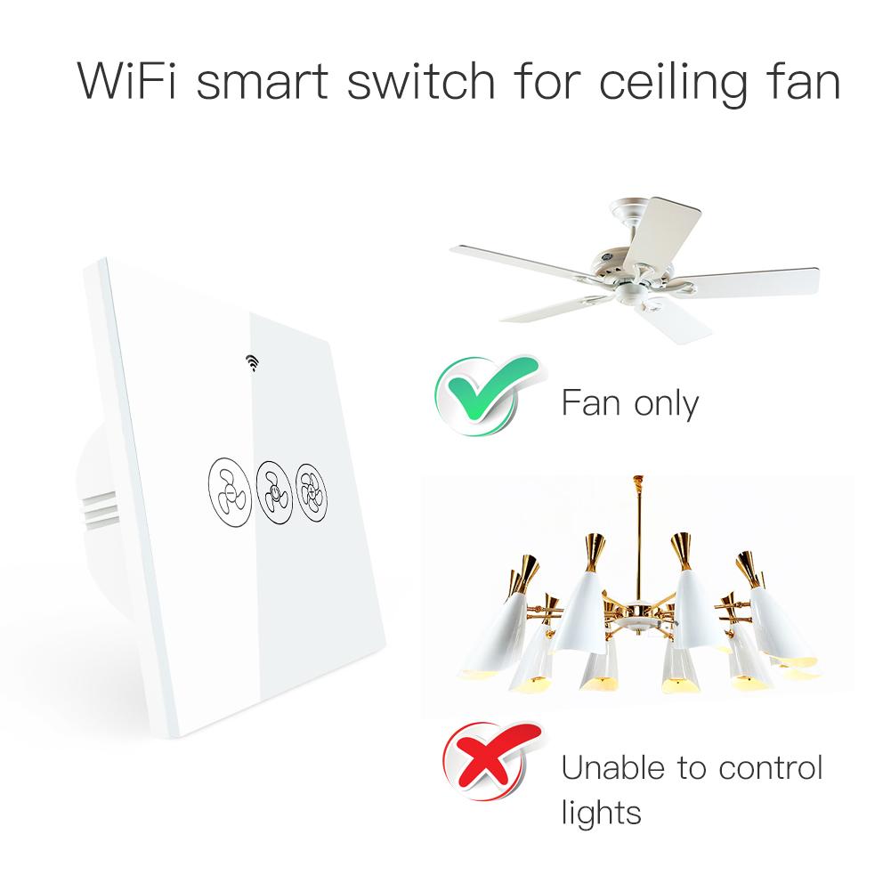 Tuya APP Fernsteuerung WiFi WiFi Rf433 Intelligenter Deckenventilator Schalter Smart Life / Tuya Anwendung Kompatibel mit Smart Speaker