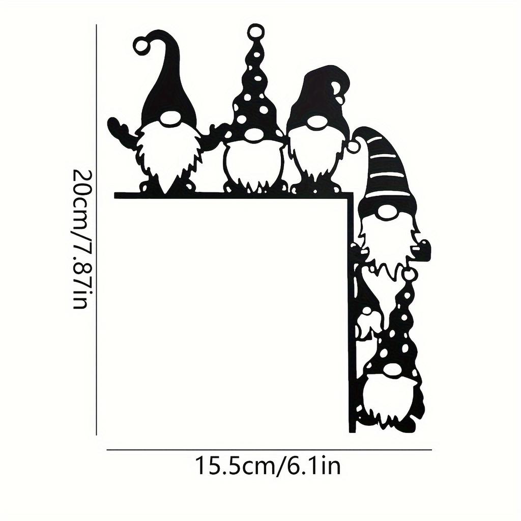 1pc Black Door Mount No-Face Santa Claus Hanging Sign, Multipurpose Decorative Plaque for Christmas and Thanksgiving