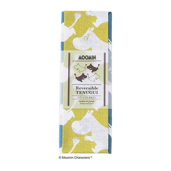 Miyamoto Japan-made Tenugui Reversible Hand Towel, Moomin Pattern, 33x90cm, Cotton, Roll Dyed, Double-Sided Printing