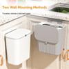 9L Wall Mounted Trash Can Household Waste Bin Hanging Bathroom Trash Can With Lid Food Garbage Bin Kitchen Accessories