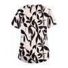 Women's Fashion Printed  Short Sleeve Care Workwear With Double Pockets Top